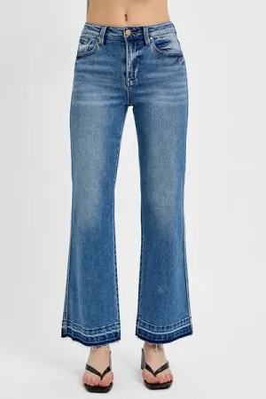 RISEN Full Size Raw Hem Ankle Bootcut Jeans Size