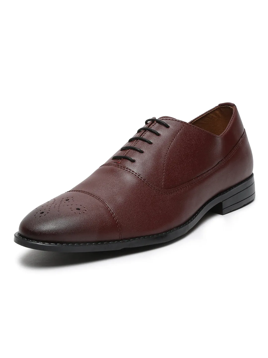Rosewood Captoe Style Comfortable Laceups for Men