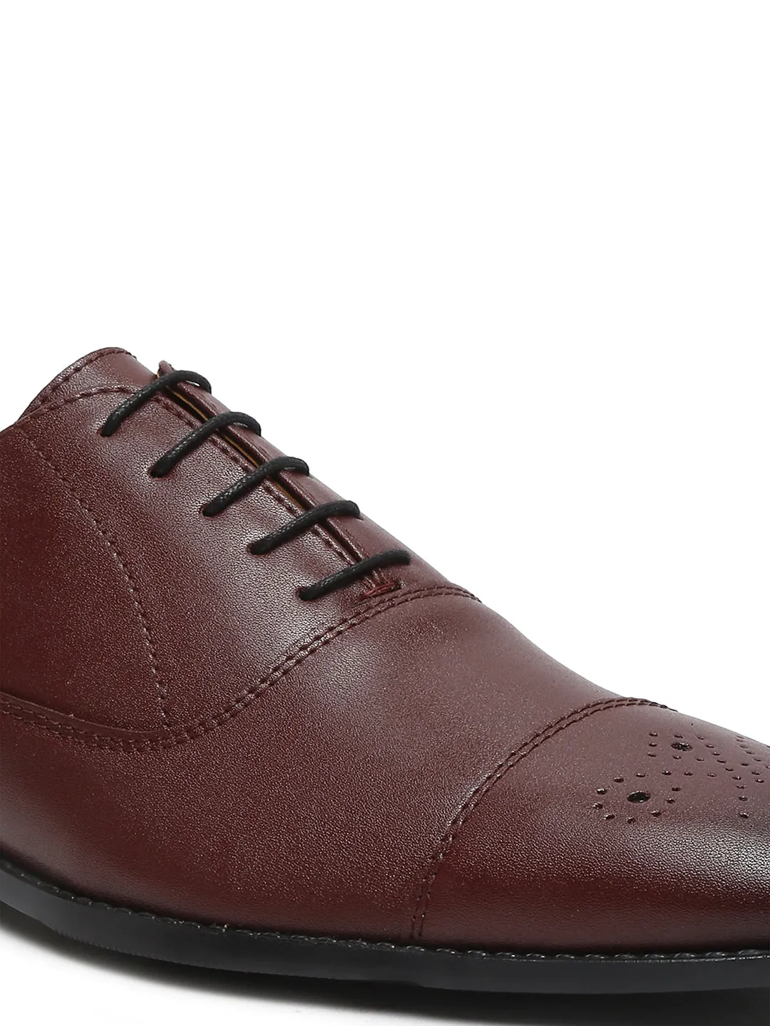 Rosewood Captoe Style Comfortable Laceups for Men