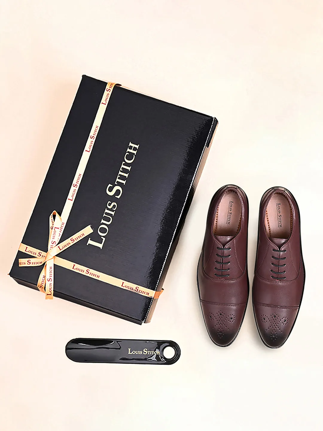 Rosewood Captoe Style Comfortable Laceups for Men