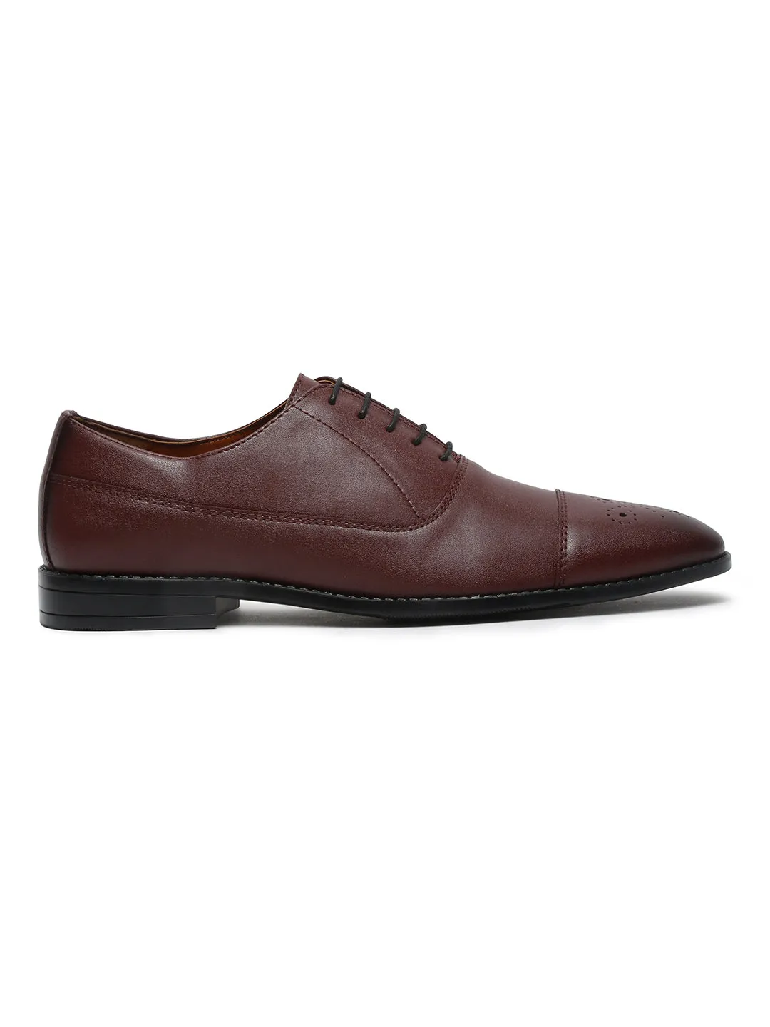 Rosewood Captoe Style Comfortable Laceups for Men