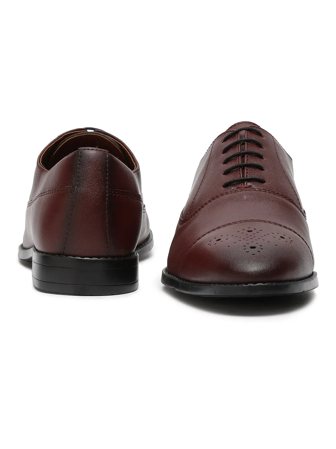 Rosewood Captoe Style Comfortable Laceups for Men