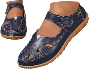 Sandals For Women 2025 Dressy Breathable Closed Toe Sandal Women's Lug Sole Non-Slip Ankle Strap Flat Ballet Shoes