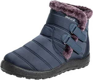 SBGMoSJ Winter Boots for Women Wide Width Brown Women's Tall Waterproof Winter Boots Woman Winter Boots Waterproof Mid Calf Winter Boots for Women Low Heel Botas De Trabajo Para Nieve