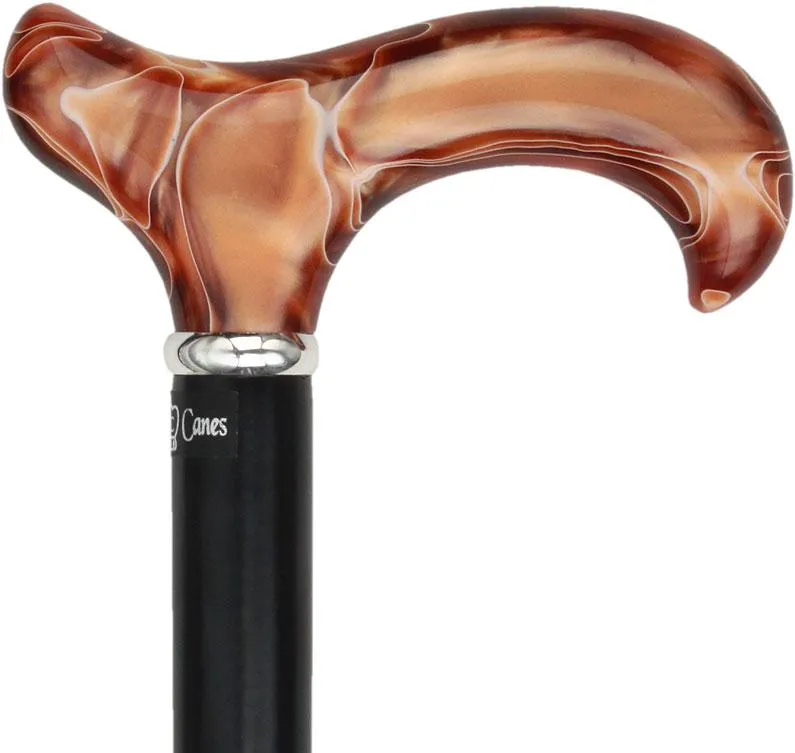 Scratch & Dent Vivid Sunset Derby Walking Cane With Black Beechwood Shaft and Silver Collar V1530