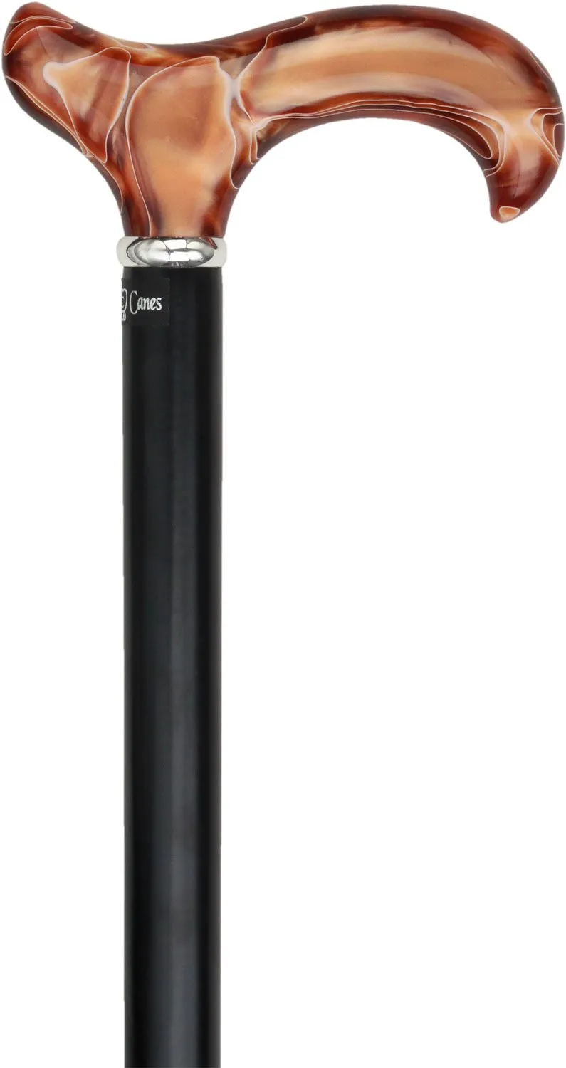 Scratch & Dent Vivid Sunset Derby Walking Cane With Black Beechwood Shaft and Silver Collar V1530