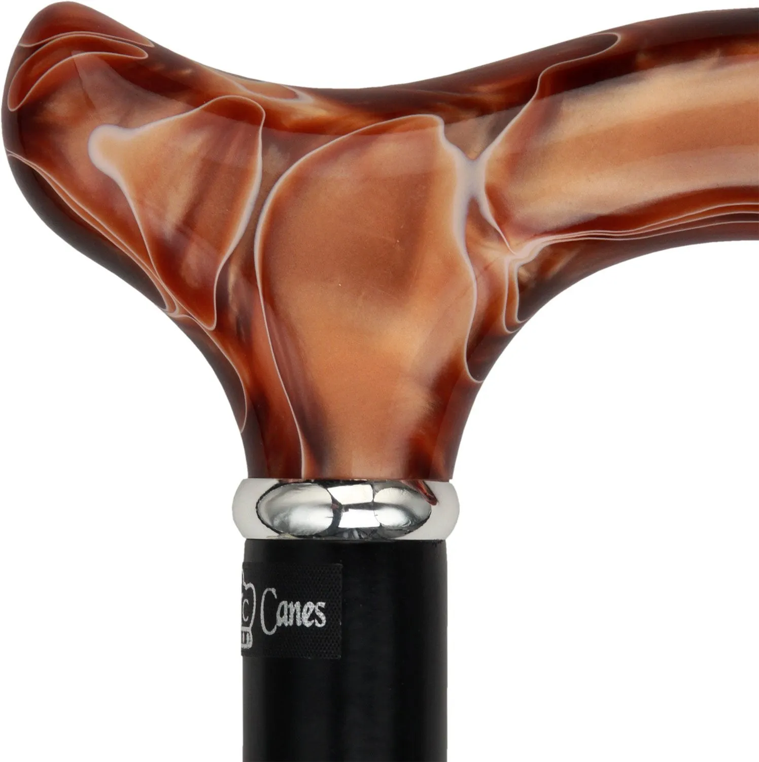 Scratch & Dent Vivid Sunset Derby Walking Cane With Black Beechwood Shaft and Silver Collar V1530