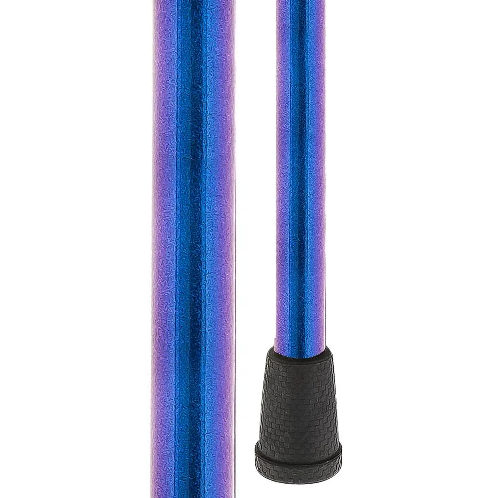 Scratch and Dent Color Changing Metallic Blue Adjustable & Folding Derby Carbon Fiber Walking Cane V1647