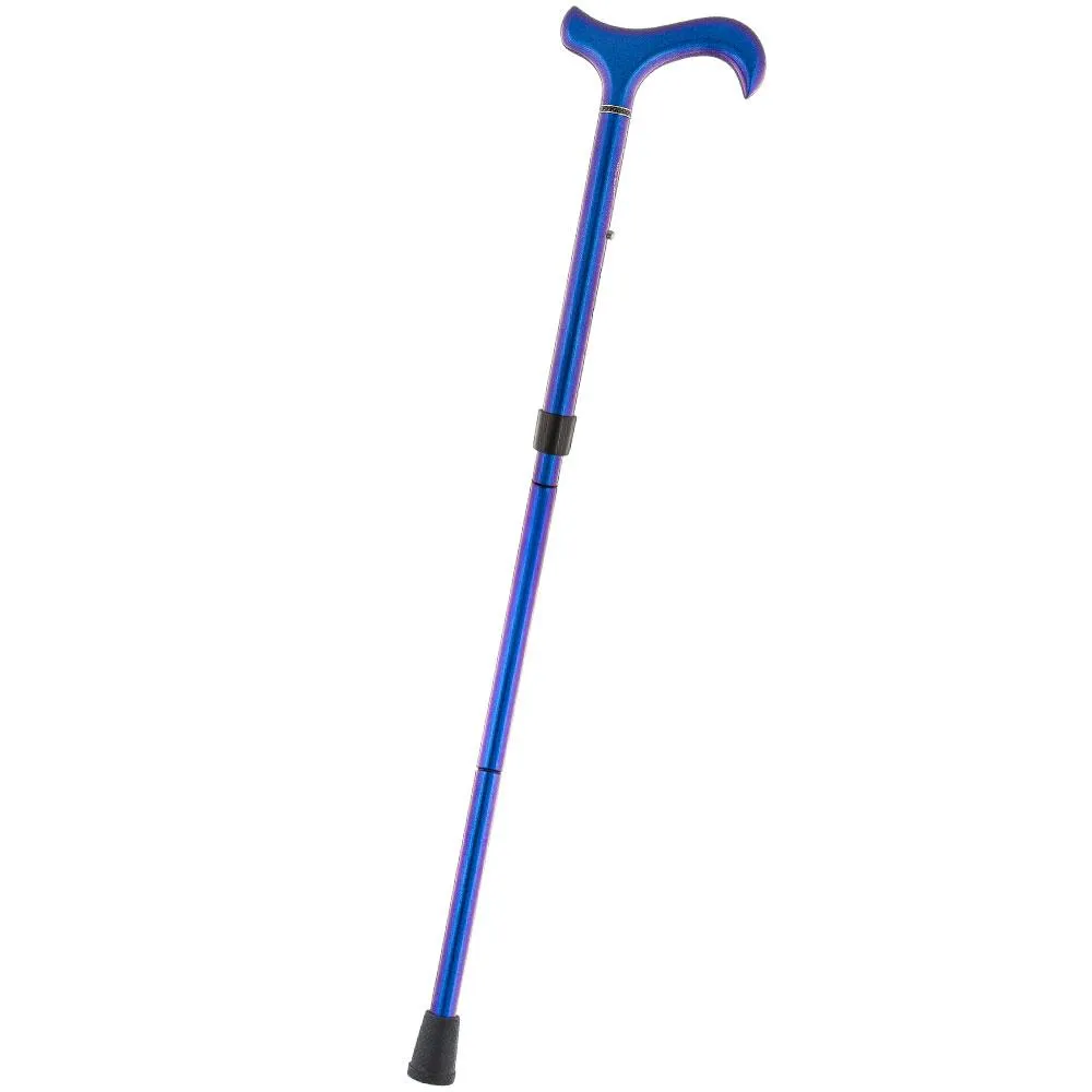 Scratch and Dent Color Changing Metallic Blue Adjustable & Folding Derby Carbon Fiber Walking Cane V1647