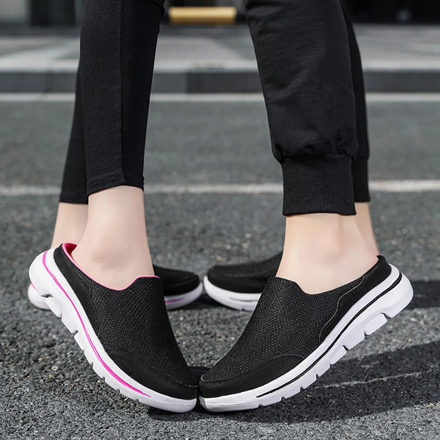 Slip On Clogs for Women Men Breathable Summer Orthotic Walking Slippers Casual Slip on Mesh Loafer Sneakers Lightweight Open Back Shoes Comfort Walking Sandal