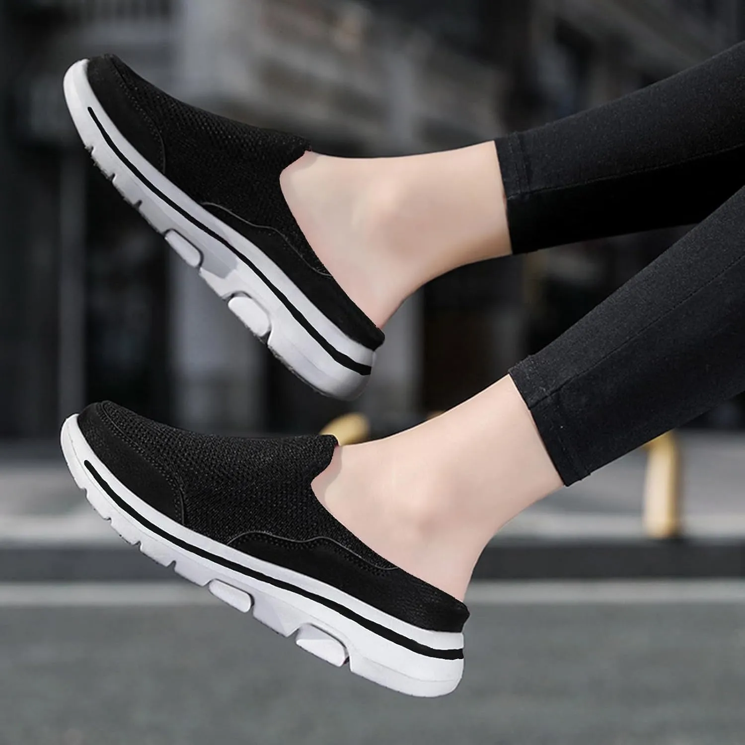 Slip On Clogs for Women Men Breathable Summer Orthotic Walking Slippers Casual Slip on Mesh Loafer Sneakers Lightweight Open Back Shoes Comfort Walking Sandal