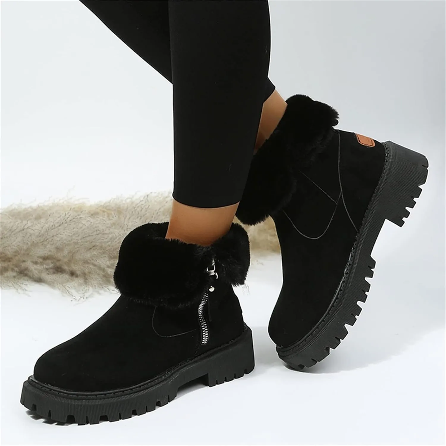 Snow Boots for Women Cute High Ankle Snow Boots Size 9 Wide for Women Extra Wide Width Winter Boots for Women Plus Size Snowboard Boots Women Botas De Invierno Para Mujer Elegantes Cortos