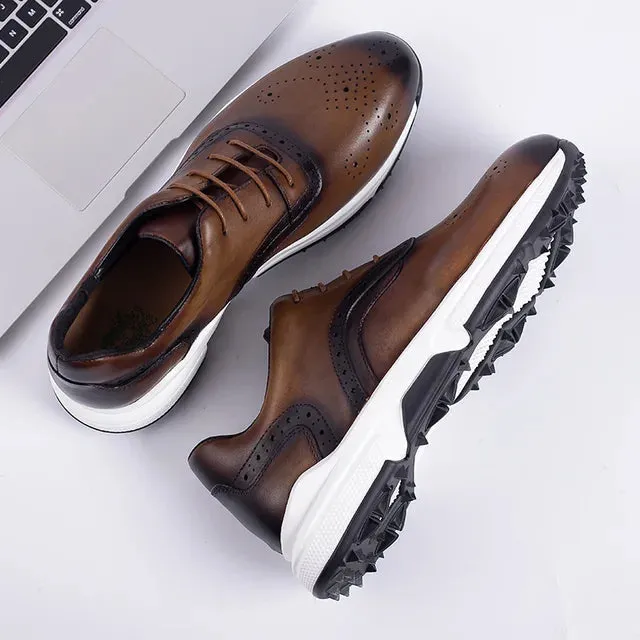 Solid Retro Leather Sport Sneakers