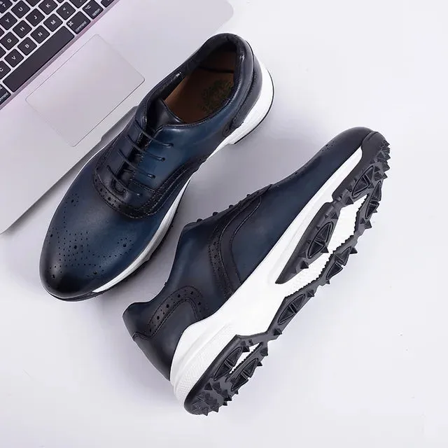 Solid Retro Leather Sport Sneakers