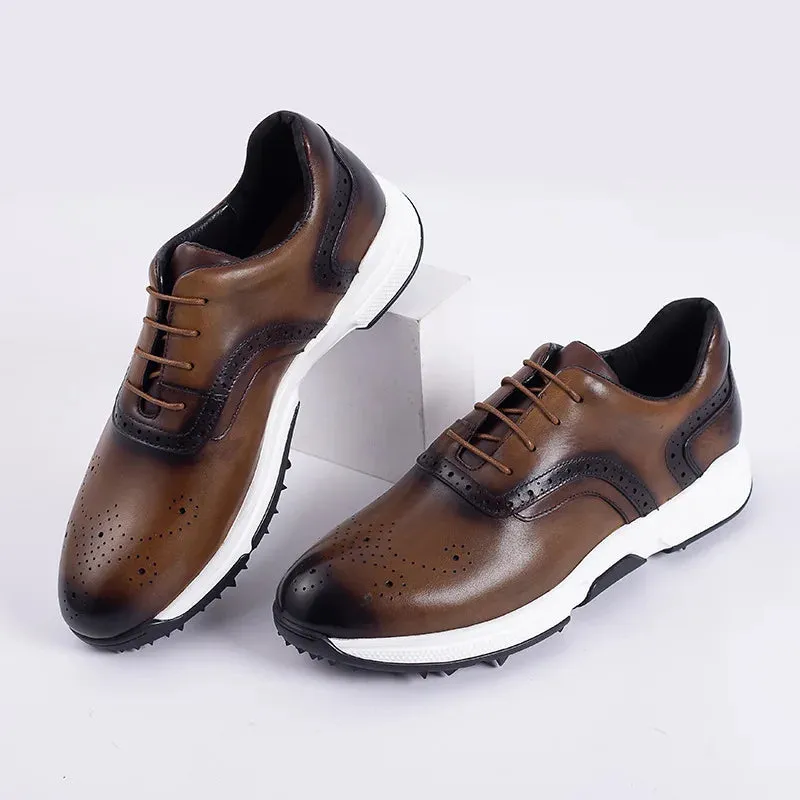 Solid Retro Leather Sport Sneakers