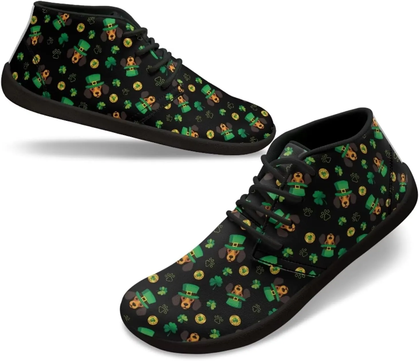St. Patrick's Day Wide Toe Box Barefoot Shoes for Men Walking Sneaker Stylish Non Slip Zero Drop Sole Running Footwear