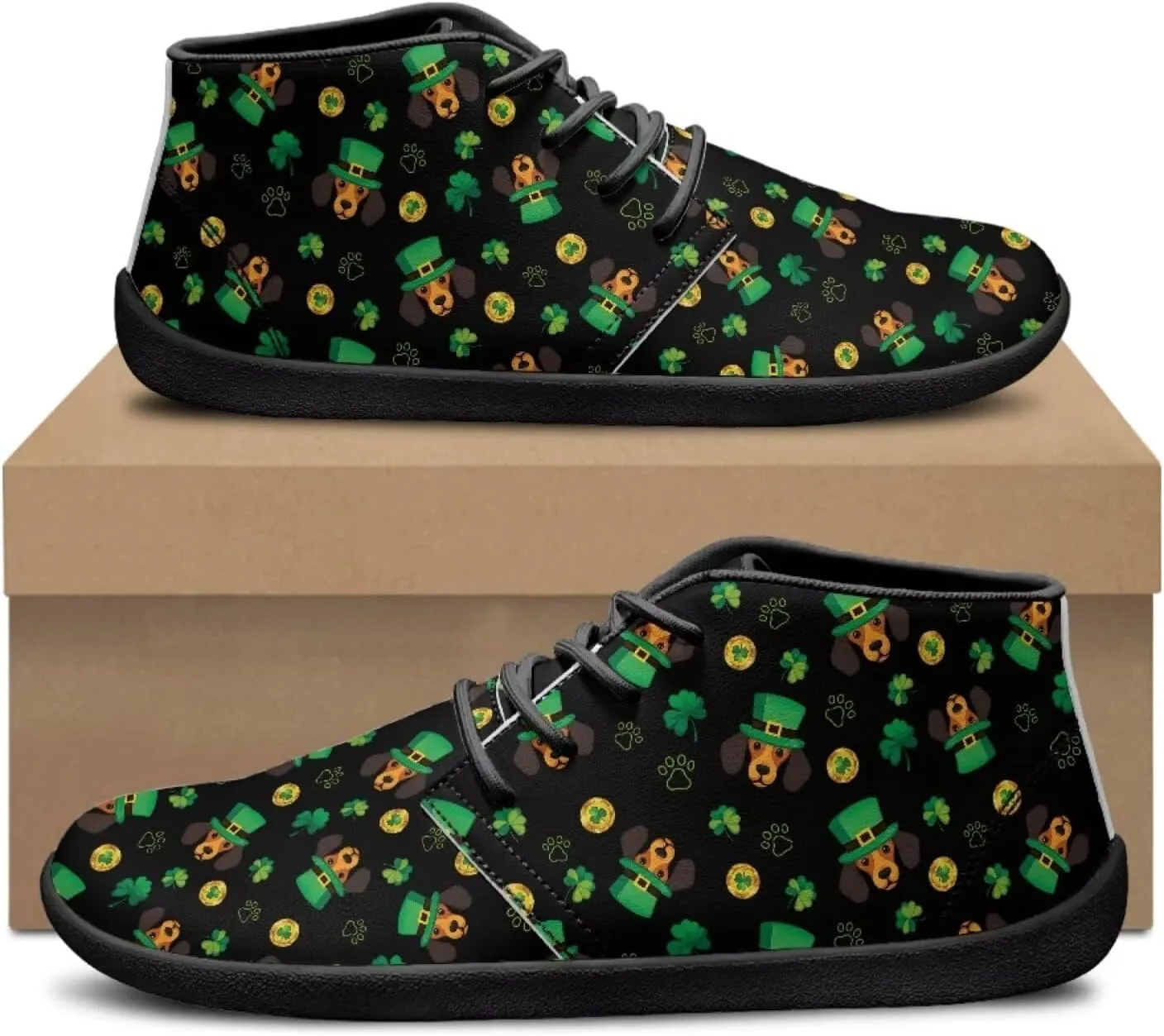 St. Patrick's Day Wide Toe Box Barefoot Shoes for Men Walking Sneaker Stylish Non Slip Zero Drop Sole Running Footwear