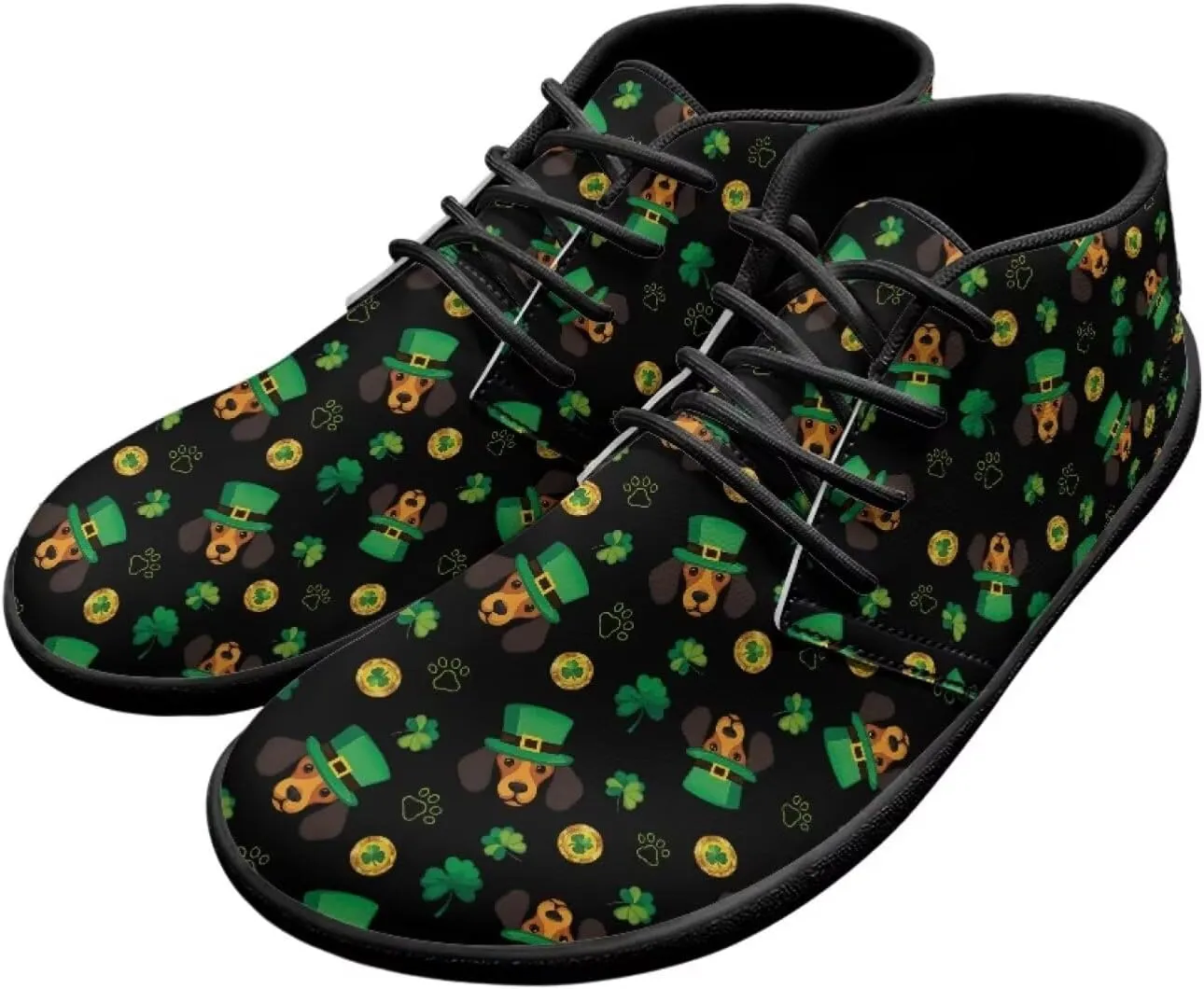 St. Patrick's Day Wide Toe Box Barefoot Shoes for Men Walking Sneaker Stylish Non Slip Zero Drop Sole Running Footwear