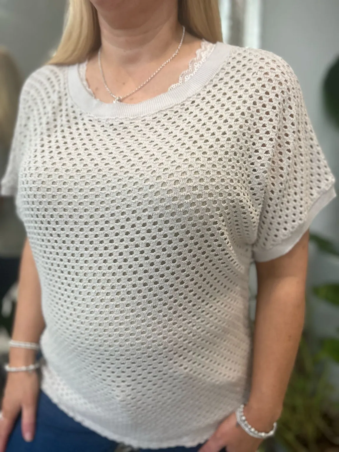 Stone Multi Hole Knit Top Robyn