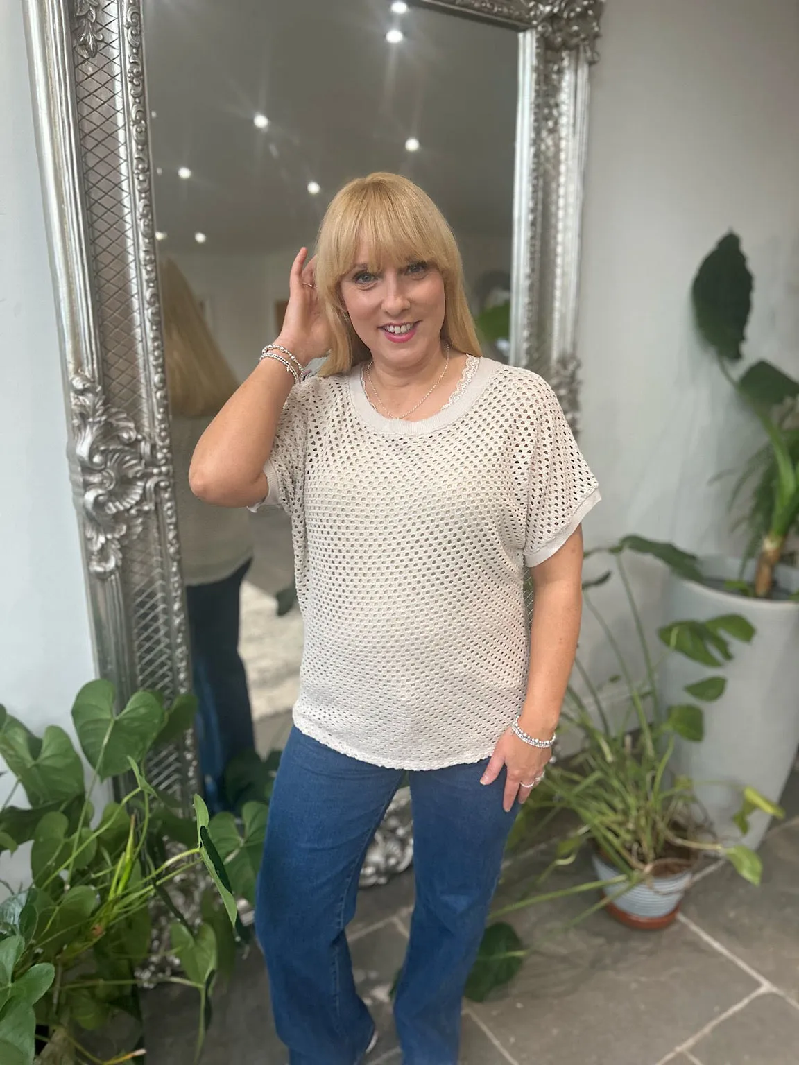 Stone Multi Hole Knit Top Robyn