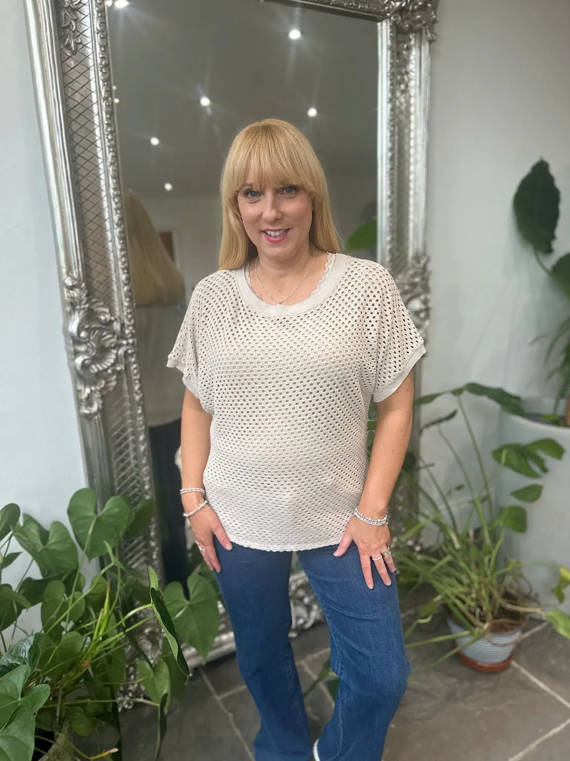 Stone Multi Hole Knit Top Robyn