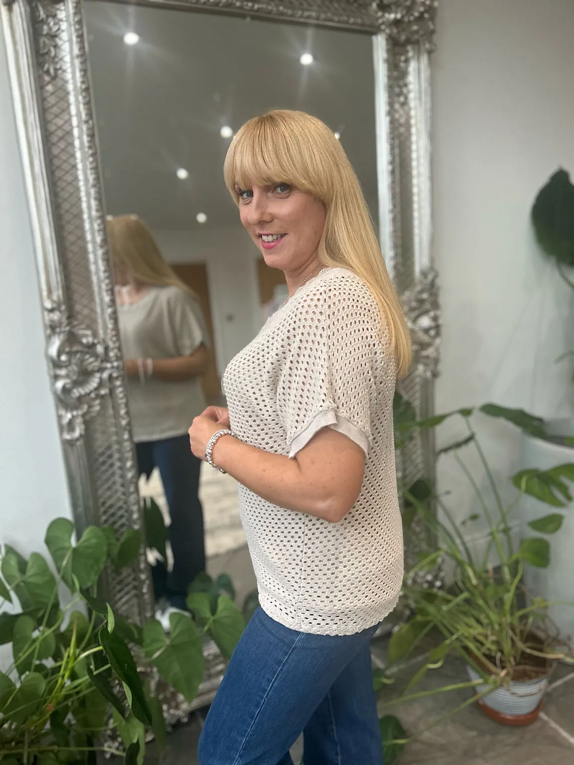 Stone Multi Hole Knit Top Robyn