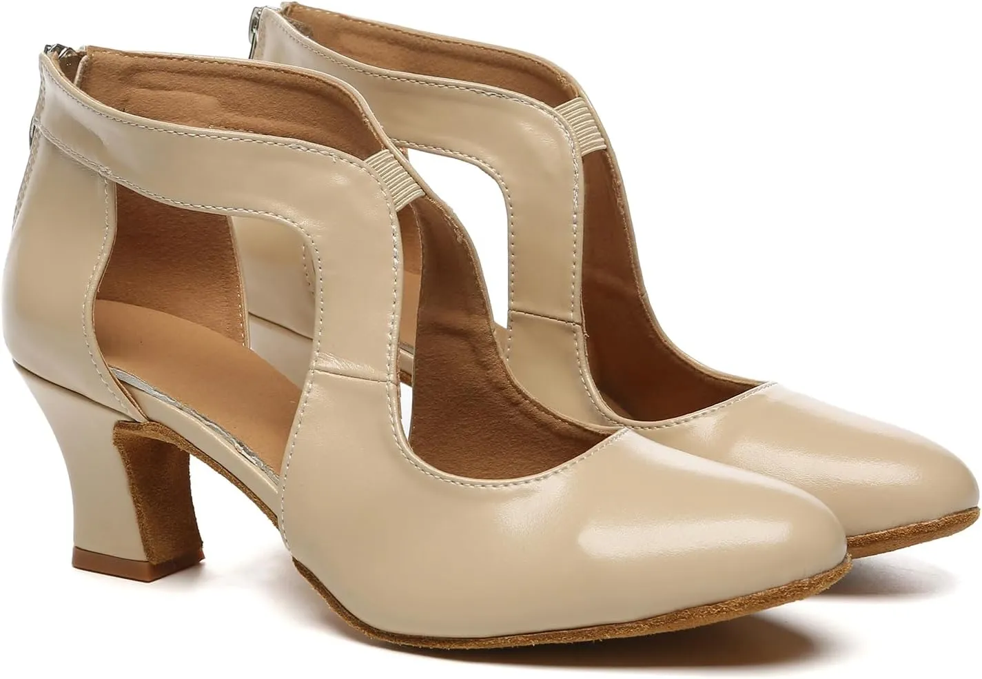SWDZM Women Latin Ballroom Ankle Dance Shoes Salsa Dancing Heels For Women Comfortable
