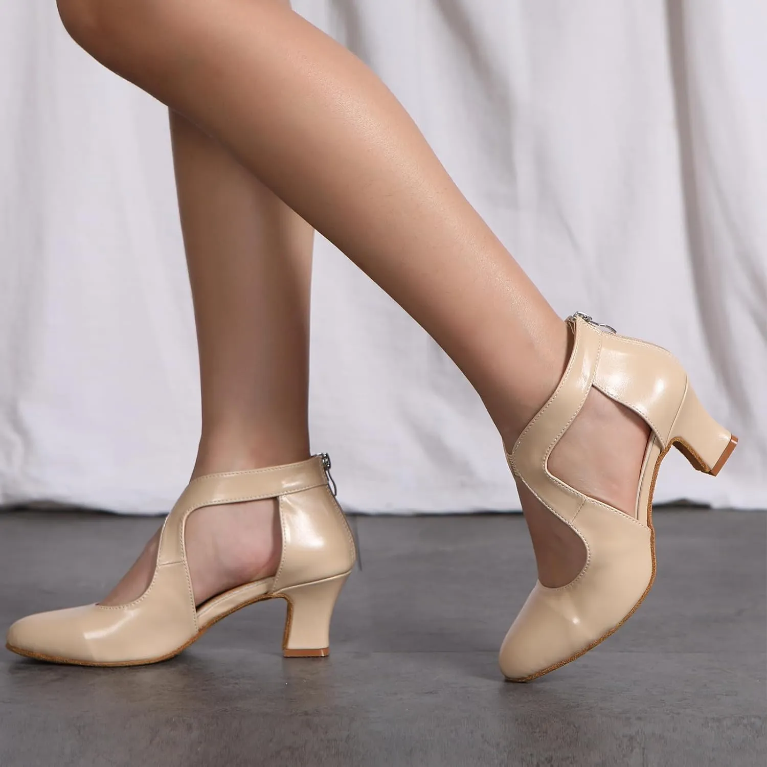 SWDZM Women Latin Ballroom Ankle Dance Shoes Salsa Dancing Heels For Women Comfortable