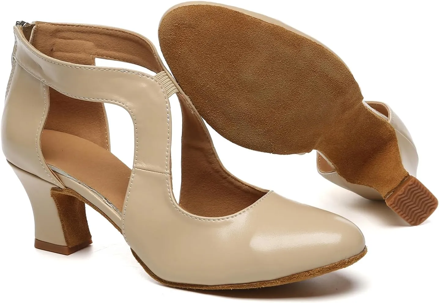 SWDZM Women Latin Ballroom Ankle Dance Shoes Salsa Dancing Heels For Women Comfortable
