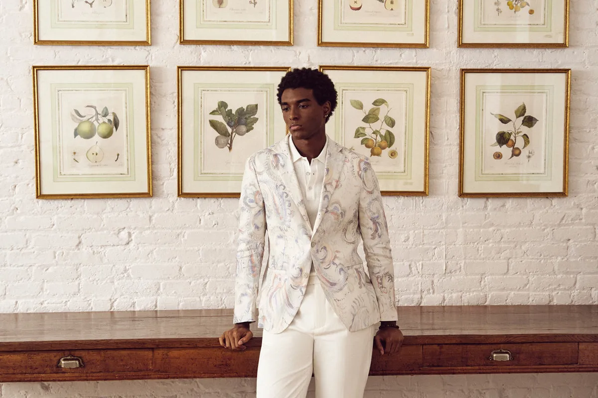 Tallia Slim Fit Abstract Print Jacket