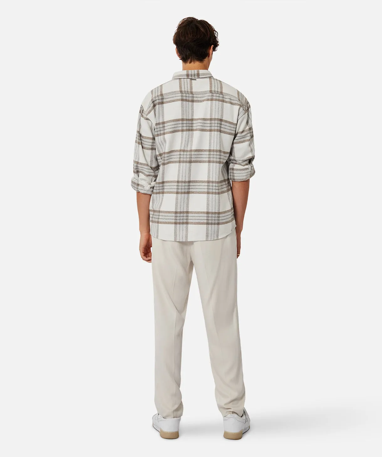 The Derby L/s Shirt - Taupe Tweed