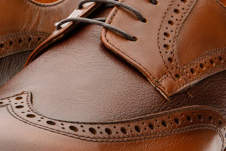 The Molise Tan Wingtip Semi Brogue Derby Men Shoe  Final Sale!