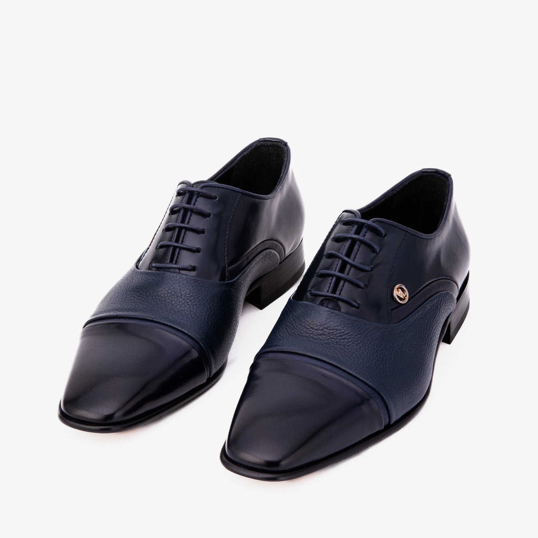 The Rockwell Handmade Navy Blue Cap Toe Men Shoe