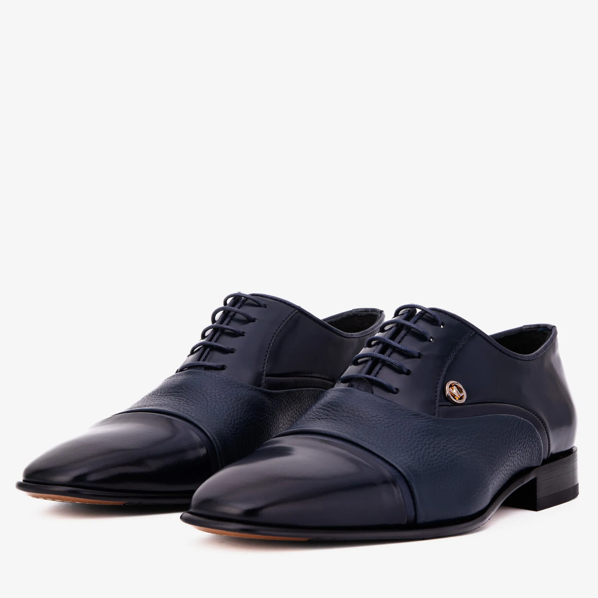The Rockwell Handmade Navy Blue Cap Toe Men Shoe