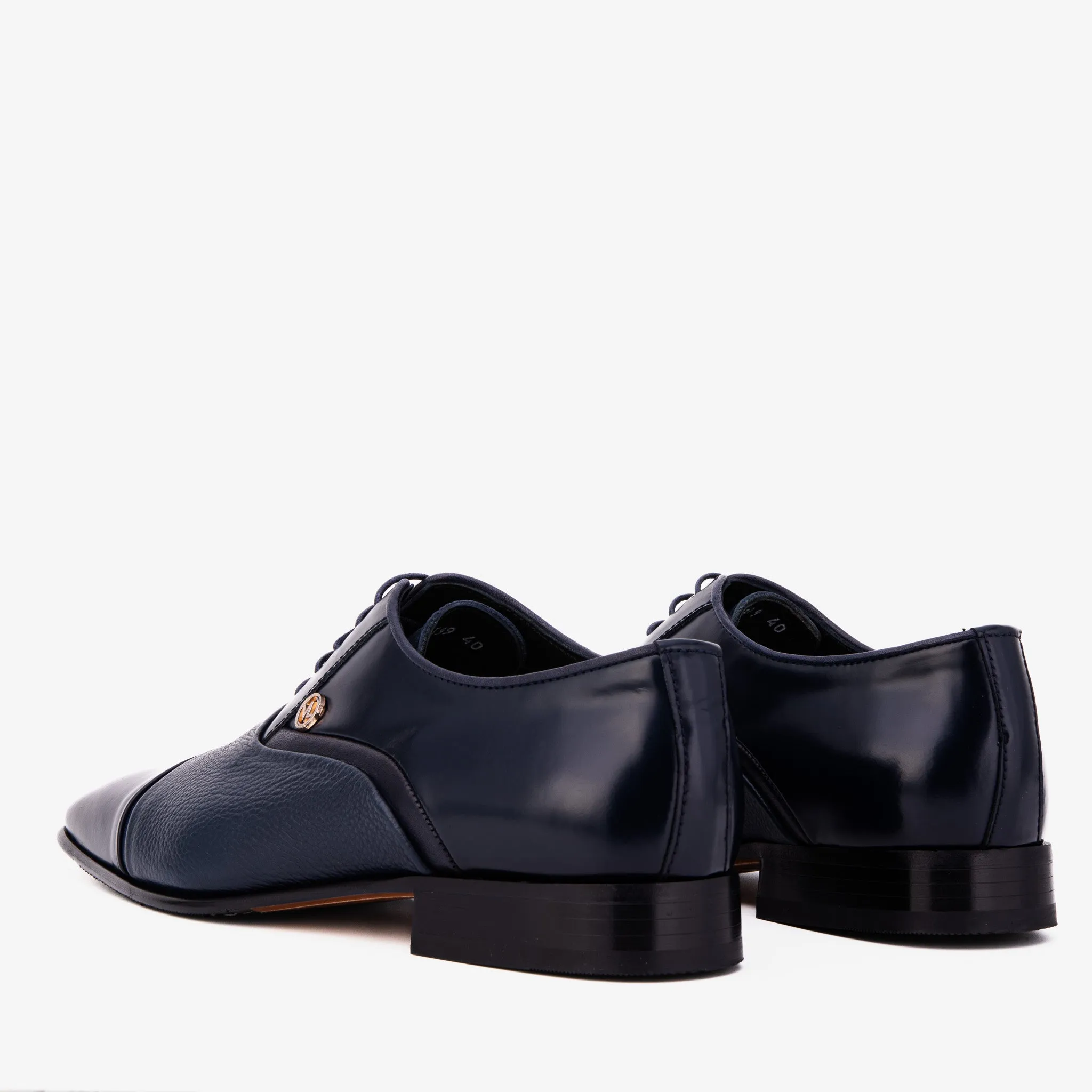 The Rockwell Handmade Navy Blue Cap Toe Men Shoe