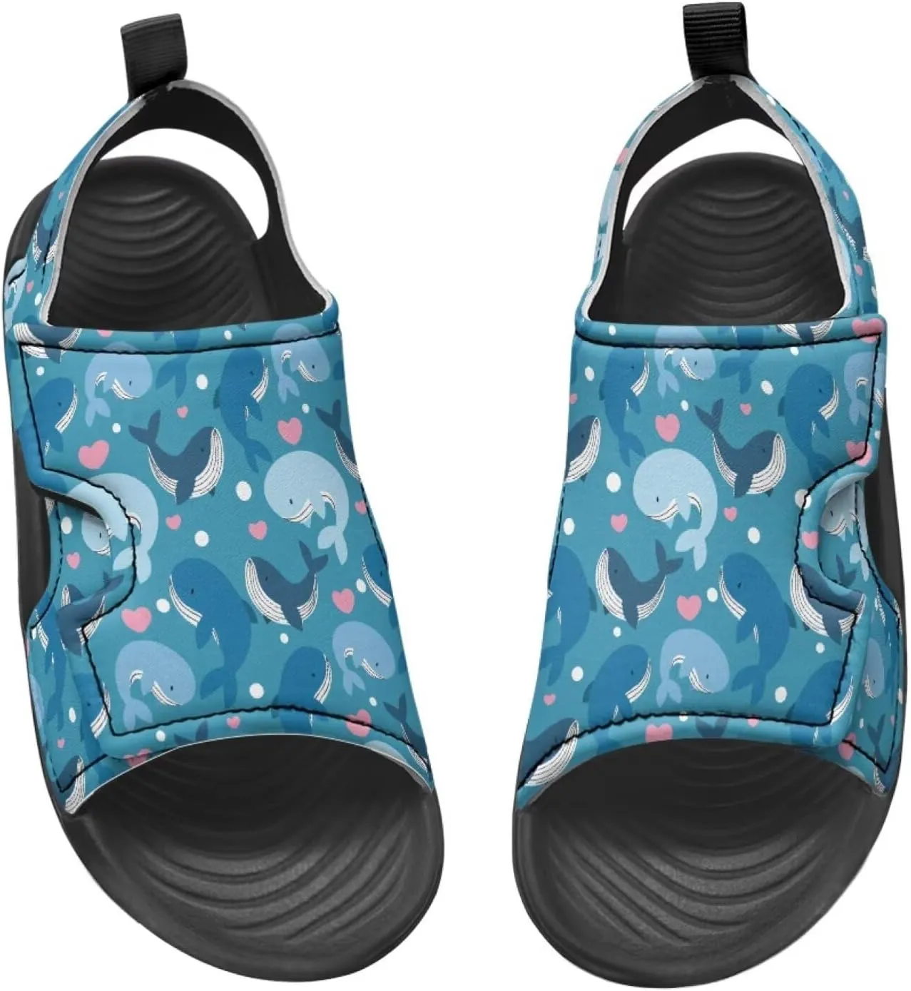 Unisex Sandals for Boys Girls Hook and Loop Sport Outdoor Hiking Athleic Sandals Open Toe Water Shoes Lightweight