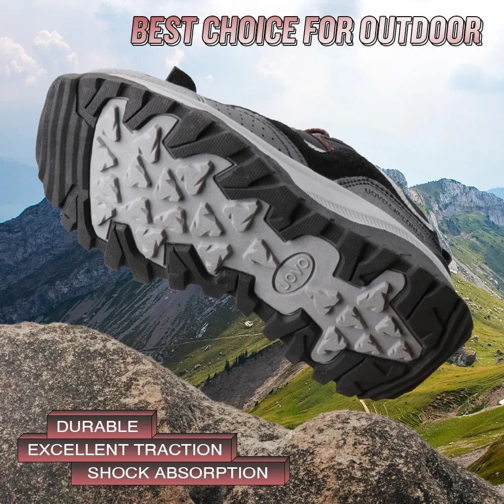 UOVO Girls Boys Hiking Shoes Boys Girls Waterproof Sneakers Kids Running Tennis Outdoor Shoes Non-Slip Lightweight