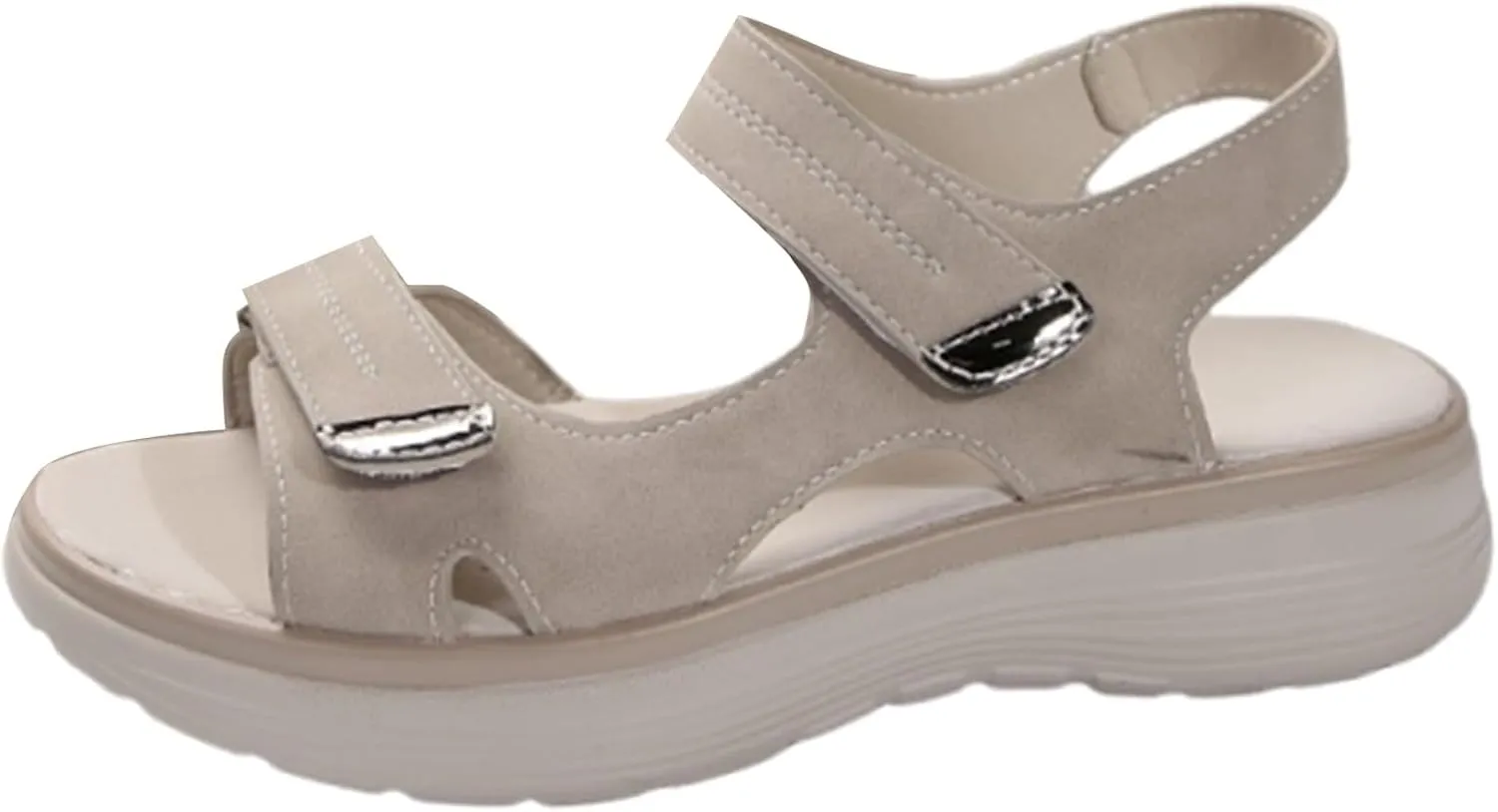 Walking Sandals Women Arch Support Dressy Summer Comfortable Orthopedic Sandals Wide Width Dress Shoes Soft Cushion Foam Wedges Comfy Recovery Hiking Sandal Non Slip Best Walking Shoes