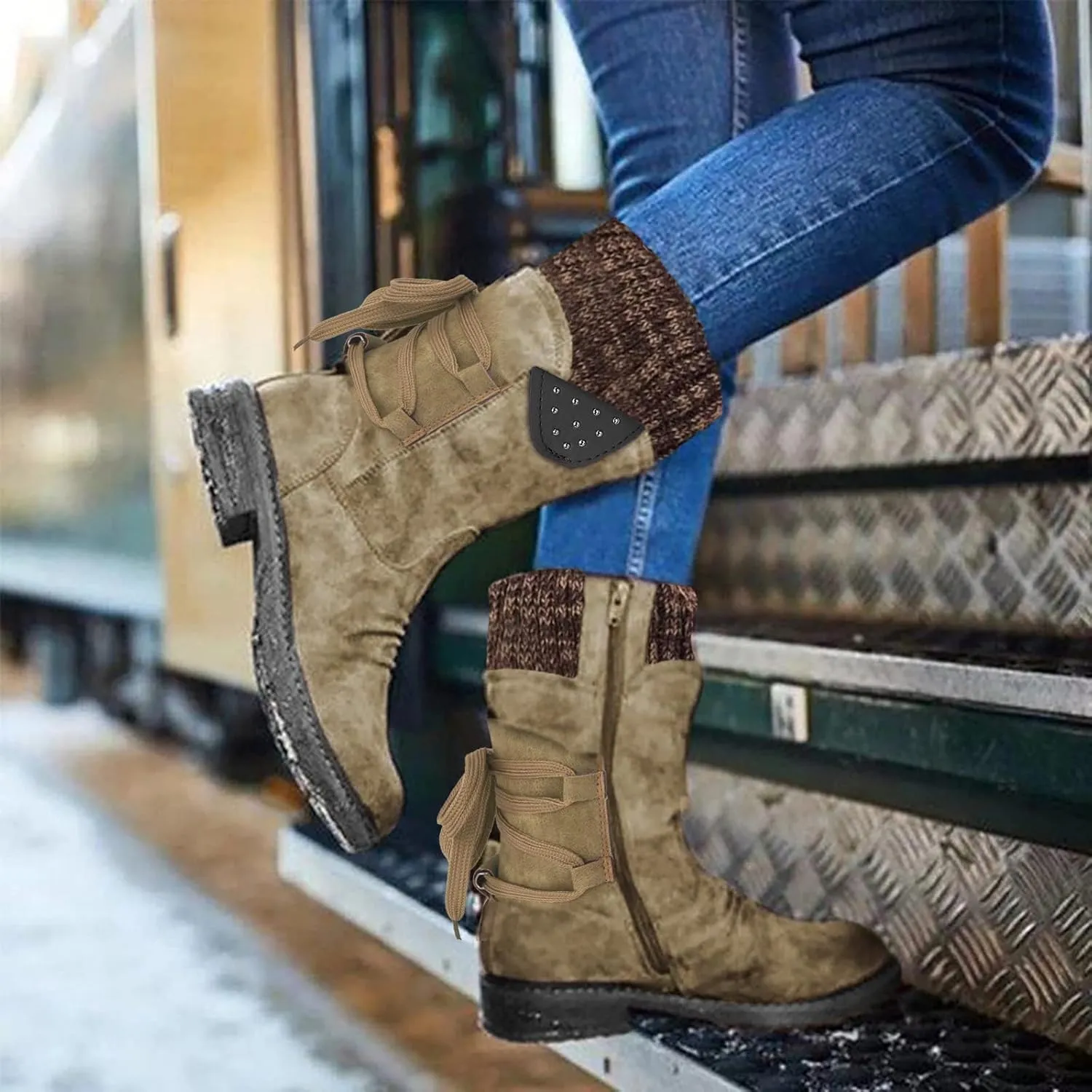 Winter Boots for Women Wide Width Waterproof Snow Boots for Women Size 7 Wide Slip on Boots for Women Ankle Booties Winter Womens Waterproof Boots Tall Tall Winter Boots for Women Pull on