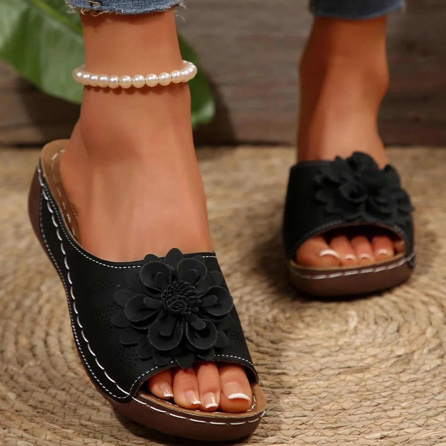 Women Comfortable Sandals Orthotic Walking Orthopedic Arch Support Sandals Open Toe Outer Wear Slippers Beach Sandals