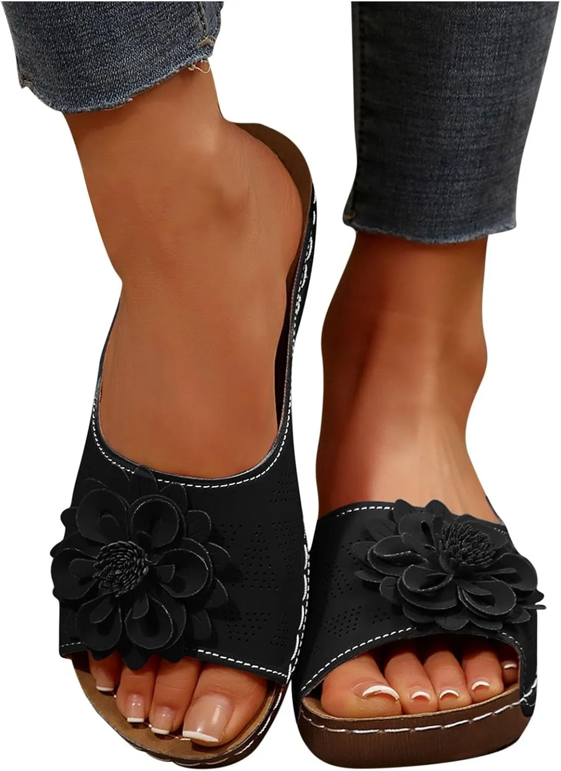Women Comfortable Sandals Orthotic Walking Orthopedic Arch Support Sandals Open Toe Outer Wear Slippers Beach Sandals