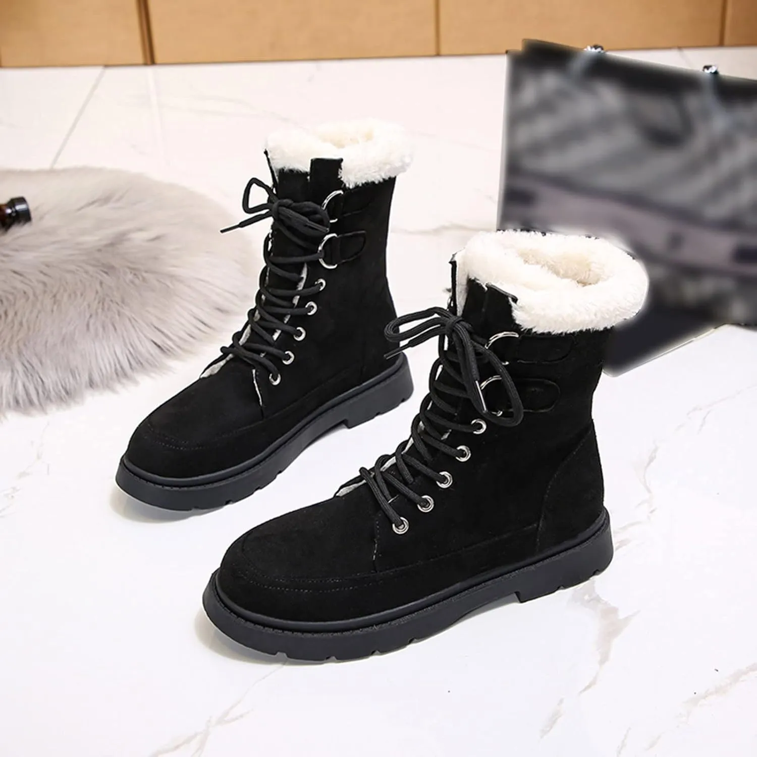 Women Snow Boots Winter Shoes 7w Snow Boot Wide Width Women Winter Boots for Women Snow Non Slip Womens Waterproof Boots Hiking Women's Tall Winter Dress Boots