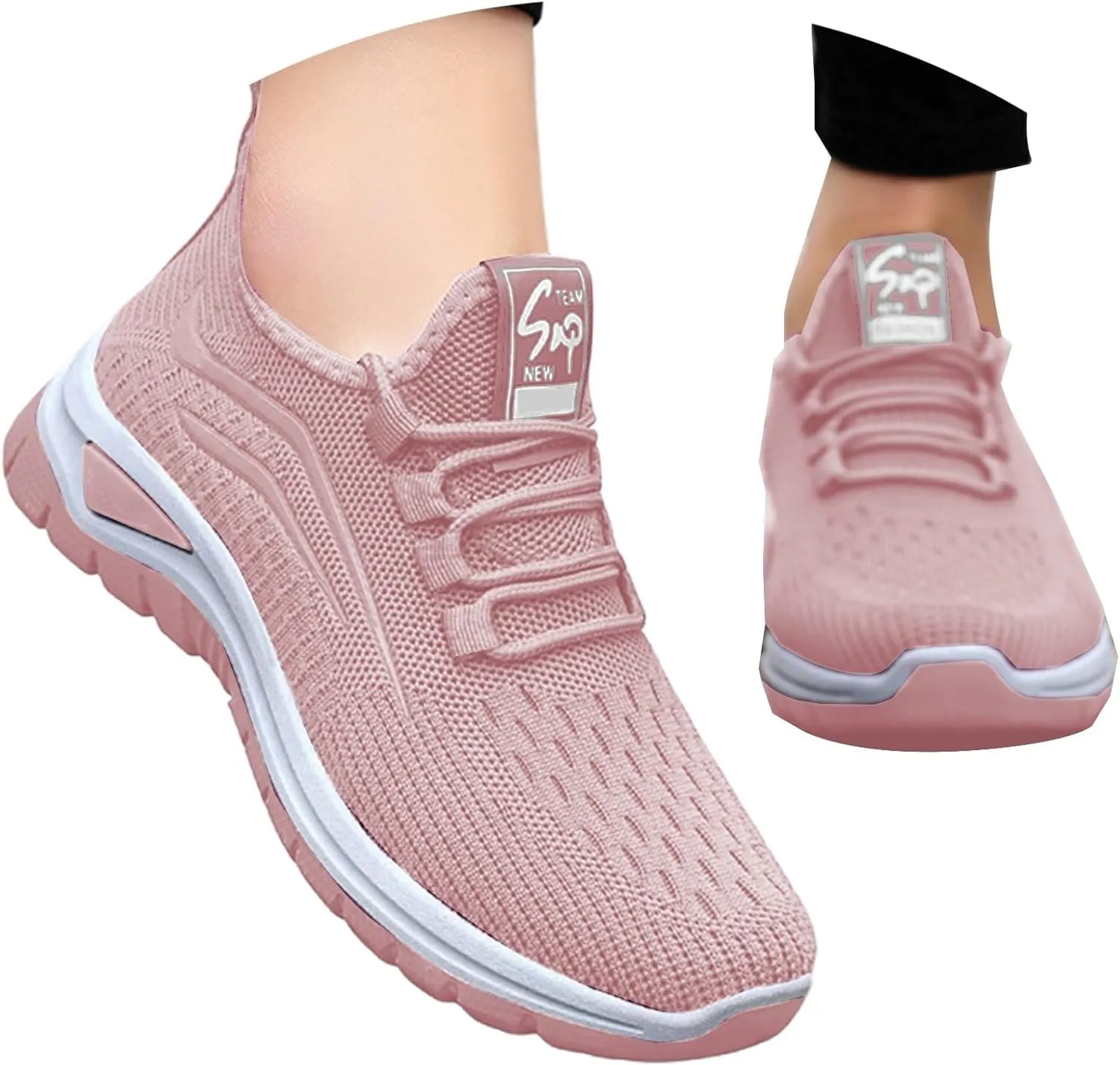 Women's Breathable Mesh Sneakers Slip-on Walking Shoes Orthopedic Support Athletic Running Casual Comfort