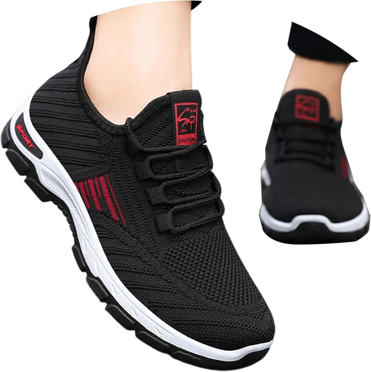 Women's Breathable Slip On Sneakers Comfortable Platform Walking Shoes for Gym Running Outdoor Athletic Everyday