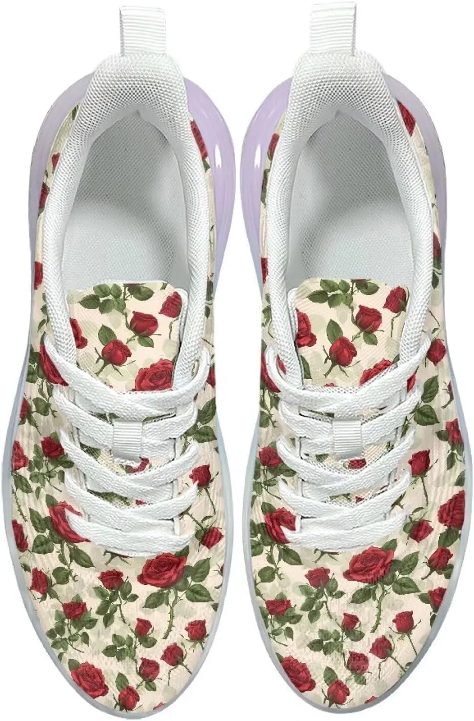 Women's Floral Print Sneaker Soft Lightweight Non Slip Tennis Sneaker Footwear Air Cushion Walking Shoes for Women US 6-11