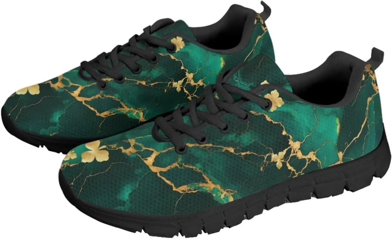 Womens Trainers Sports Running Shoes Lightweight Causal Tennis Shoe Non Slip Gym Workout Shoes Easter St. Patrick's Day Sneakers Black Sole Size 5-12