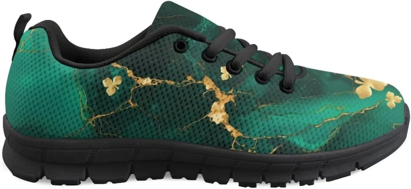 Womens Trainers Sports Running Shoes Lightweight Causal Tennis Shoe Non Slip Gym Workout Shoes Easter St. Patrick's Day Sneakers Black Sole Size 5-12