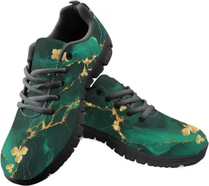 Womens Trainers Sports Running Shoes Lightweight Causal Tennis Shoe Non Slip Gym Workout Shoes Easter St. Patrick's Day Sneakers Black Sole Size 5-12