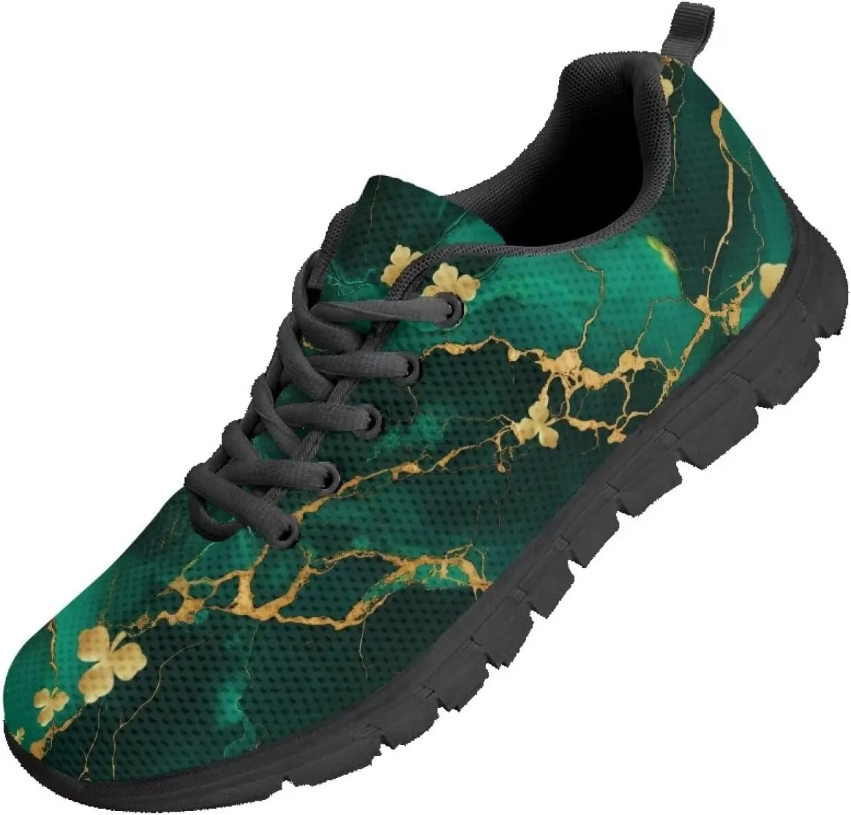 Womens Trainers Sports Running Shoes Lightweight Causal Tennis Shoe Non Slip Gym Workout Shoes Easter St. Patrick's Day Sneakers Black Sole Size 5-12