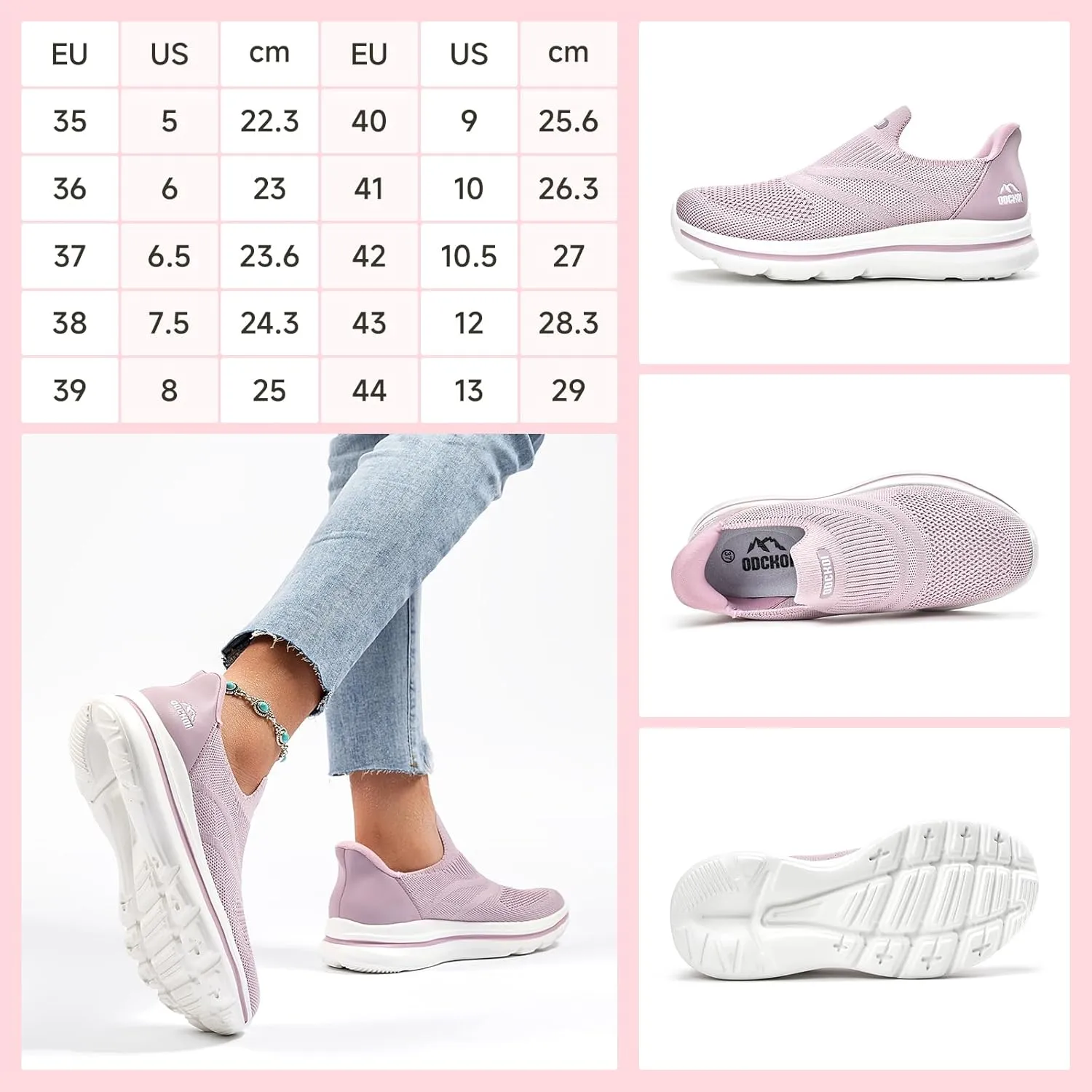 Womens Wide Toe Box Shoes Hands Free Slip on Sneakers Lightweight Tennis Walking Shoes for Gym Workouts